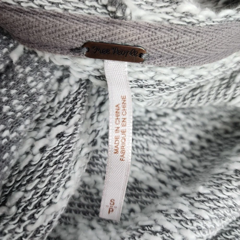 Free People Sweater Cardigan Women's Small Oversized‎ Open Front Knit Top Grey